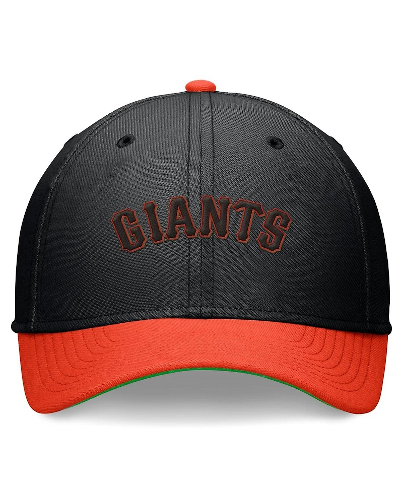 Nike Men's Black/Orange San Francisco Giants Cooperstown Collection Rewind Swooshflex Performance Hat
