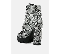 palmetto snake skin ankle boots