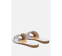 Madeleine Metal Rings Flat Slides
