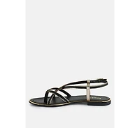 Pheobe Strappy Pink Flat Sandals