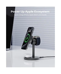 Aukey Lc-MC311 MagFusion 3-in-1 15W Qi2 & MfW Certified Magnetic Fast Wireless Charging Station 1.5ft Usb C-c Cable Included