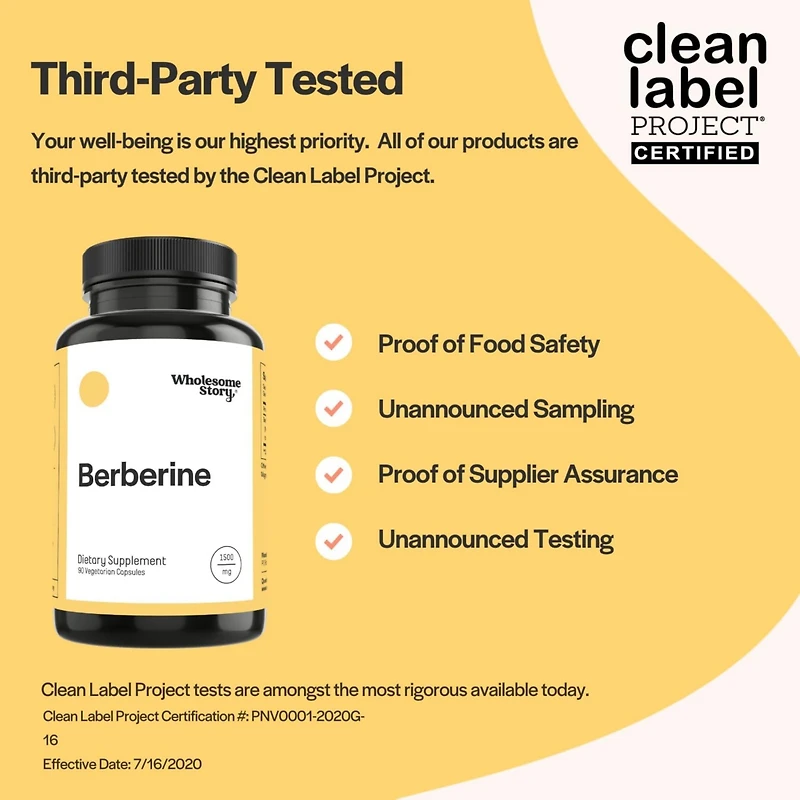 Wholesome Story Berberine Supplement 1500mg | Berberine 500mg Per Capsule | 97% Standardized Purity | Supports Metabolic Profiles & Hormonal Balance |