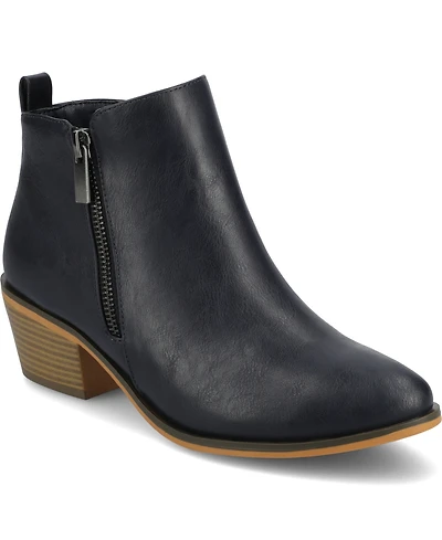 Journee Collection Women's Rebel Zipper Stacked Heel Booties
