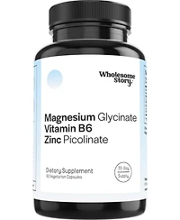 Wholesome Story 3-in-1 Zinc Picolinate Magnesium Glycinate Supplements with Vitamin B6 | Magnesium and Zinc Vitamin | Reproductive & Fertility Health,