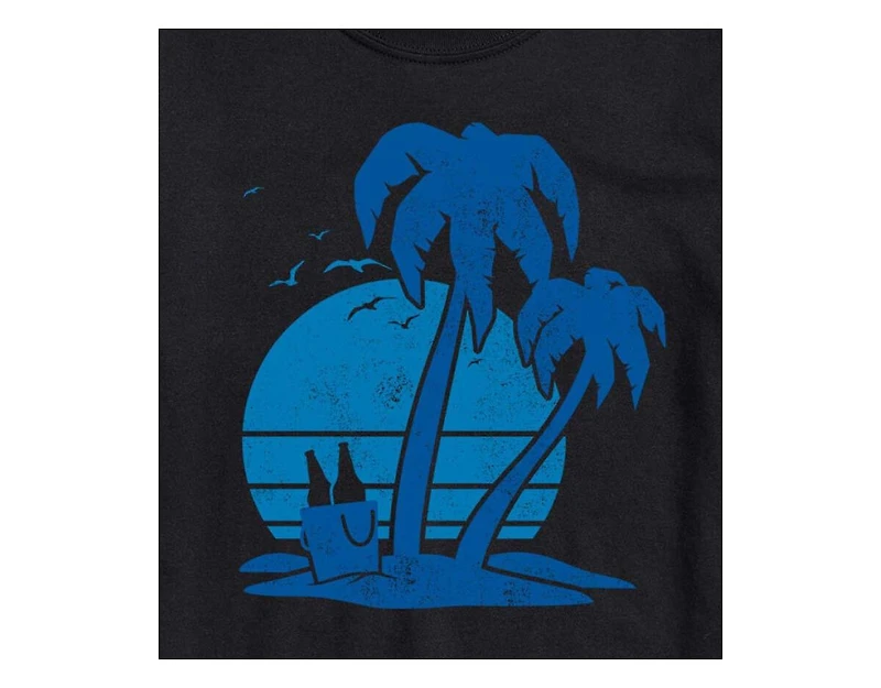 Hybrid Apparel Beach and Beer Mens Short Sleeve Tee