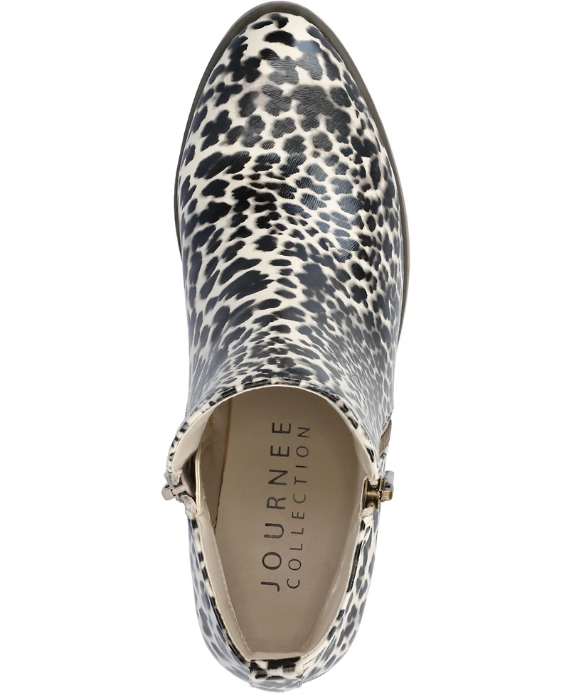 Journee Collection Women's Rebel Zipper Stacked Heel Booties