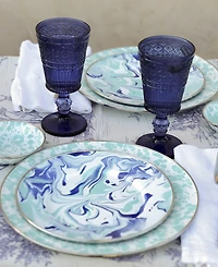 Golden Rabbit Lagoon Dinner Enameled Steel Dinner Plates, Set of 4