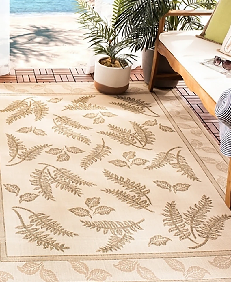 Safavieh Courtyard CY0772 Natural and Brown 5'3" x 7'7" Outdoor Area Rug