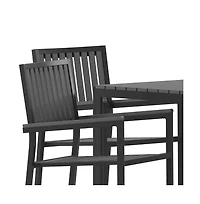 Tristan 5 Piece Indoor/Outdoor Dining Set With Table And Four Chairs With Poly Resin Slats
