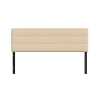 Merrick Lane Coppola King Headboard With Tufted Upholstery And Powder Coated Metal Frame