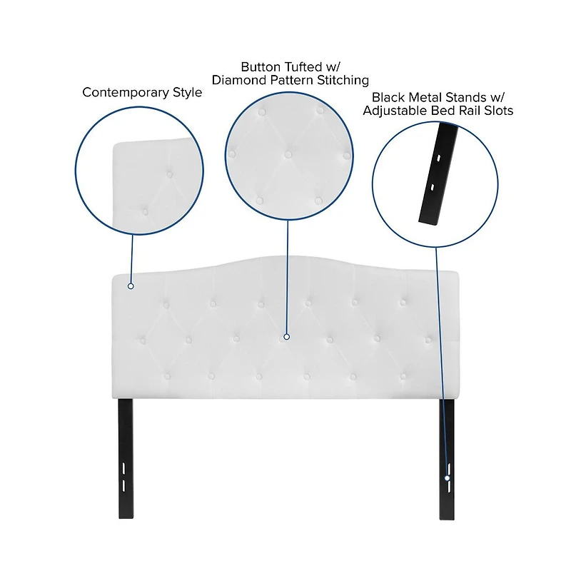 Arched Full Button Tufted Upholstered Headboard