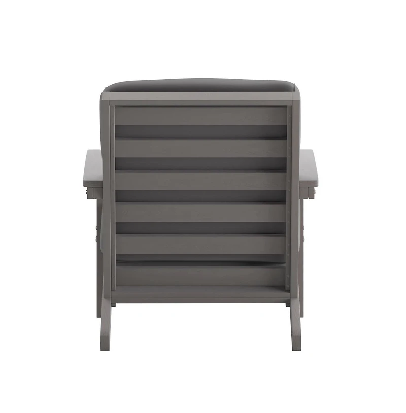 Riviera All-Weather Poly Resin Wood Adirondack Style Deep Seat Patio Club Chair With Cushions