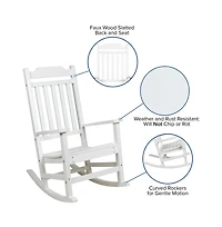 Merrick Lane Set Of 2 Hillford Poly Resin Indoor/Outdoor Rocking Chairs