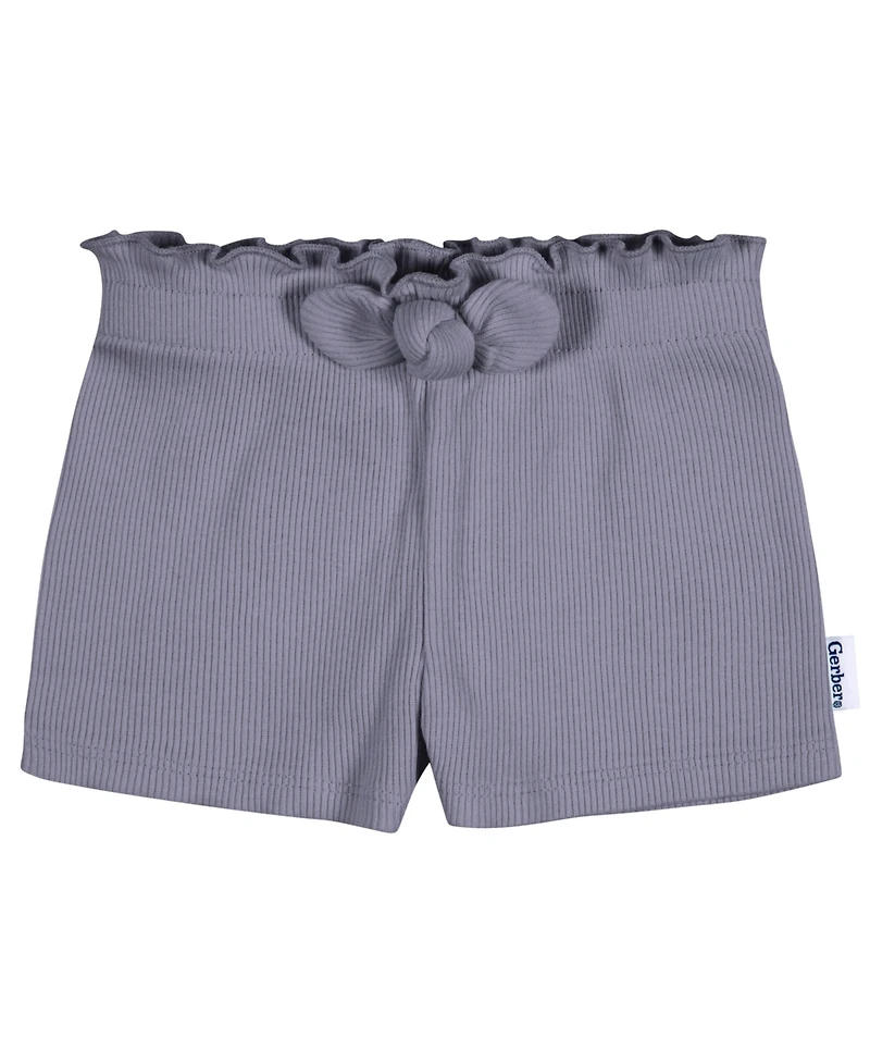 Gerber Toddler Girls Pull-On Knit Shorts, 3-Pack
