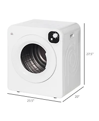 Homcom 1300W Compact Laundry Dryer with 3.2 cuft Stainless Steel Drum