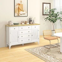 Homcom Sideboard Modern Buffet Cabinet with Adjustable Shelves,