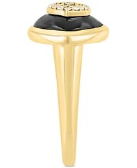 Effy Onyx & Diamond (1/20 ct. t.w.) Evil Eye Statement Ring in 14k Gold