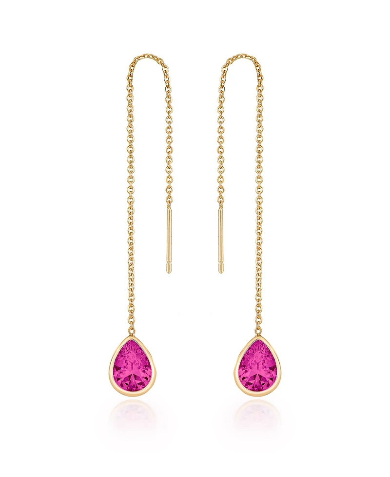 Ettika Gold Plated Chain and Crystal Dangle Earrings