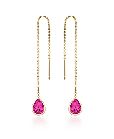 Ettika Gold Plated Chain and Crystal Dangle Earrings