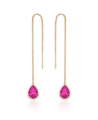 Ettika Gold Plated Chain and Crystal Dangle Earrings