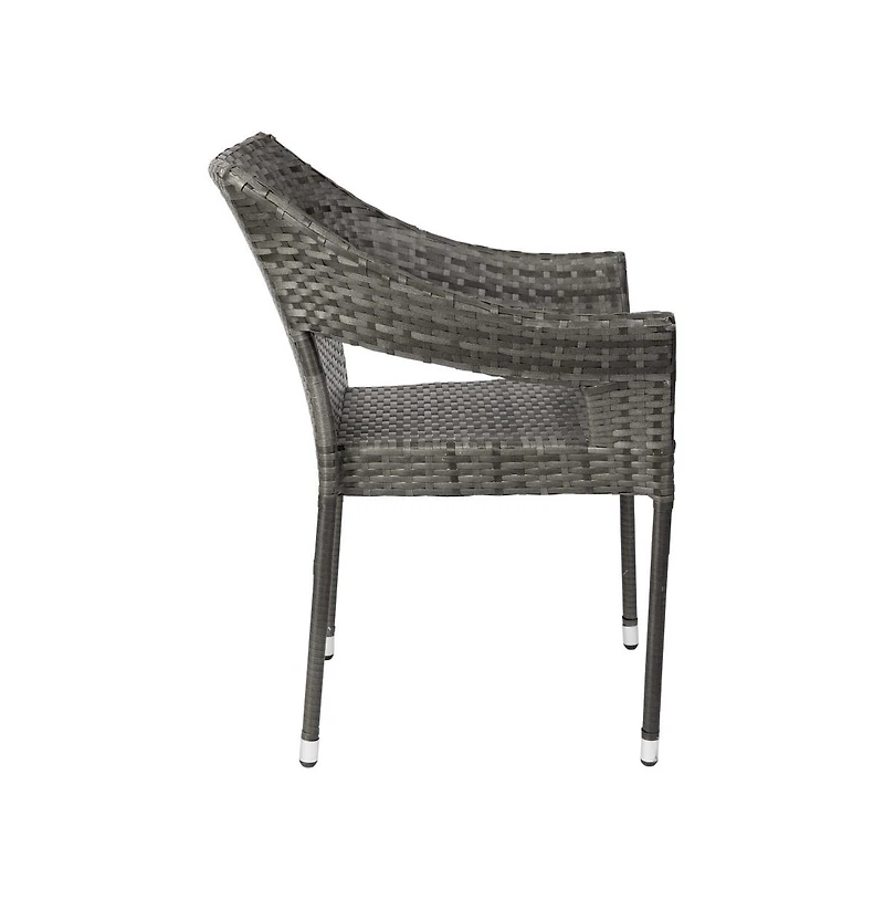 Embry All-Weather Indoor/Outdoor Stacking Patio Dining Chair With Steel Frame And Weather Resistant Pe Rattan