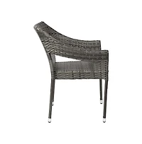 Embry All-Weather Indoor/Outdoor Stacking Patio Dining Chair With Steel Frame And Weather Resistant Pe Rattan