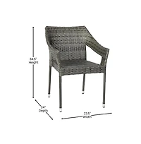 Embry All-Weather Indoor/Outdoor Stacking Patio Dining Chairs With Steel Frame And Weather Resistant Pe Rattan