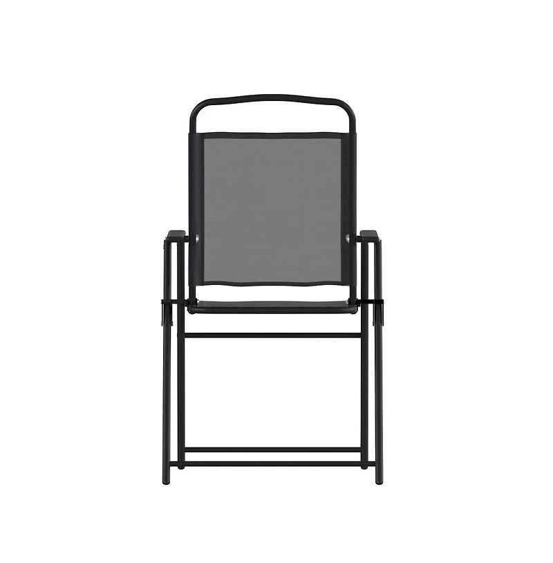 Munroe Set Of 4 Textilene Folding Sling Style Patio Chairs With Armrests