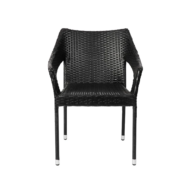 Embry All-Weather Indoor/Outdoor Stacking Patio Dining Chair With Steel Frame And Weather Resistant Pe Rattan
