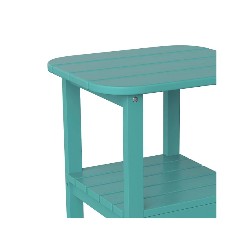 Nassau 2-Tier Adirondack Side Table, All-Weather Hdpe Indoor/Outdoor Accent Table