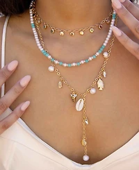 Ettika Morocco Turquoise Beaded 18k Gold Plated Necklace Set