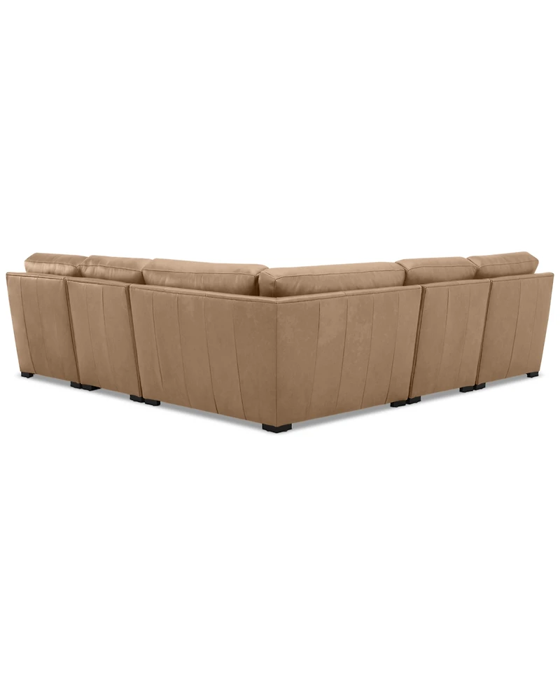 Radley 113" 5-Pc. Leather Wedge L Shape Modular Sectional, Created for Macy's