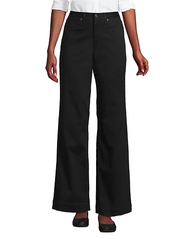 Lands' End Women's High Rise 5 Pocket Wide Leg Chino Pants