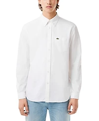 Lacoste Men's Woven Long Sleeve Button-Down Oxford Shirt