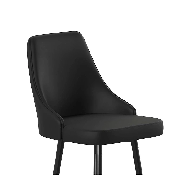 Petra Modern Upholstered Dining Stools With Chrome Accented Metal Frames And Footrests