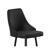 Petra Modern Upholstered Dining Stools With Chrome Accented Metal Frames And Footrests