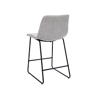 24 Inch Faux Counter Height Bucket Seat Stools, Set Of 2