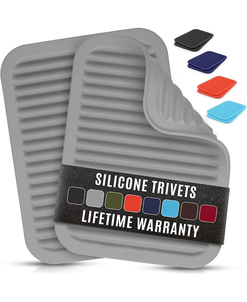 Zulay Kitchen Silicone Trivets for Hot Pots and Pans - Multi-Purpose & Versatile Trivet Mat