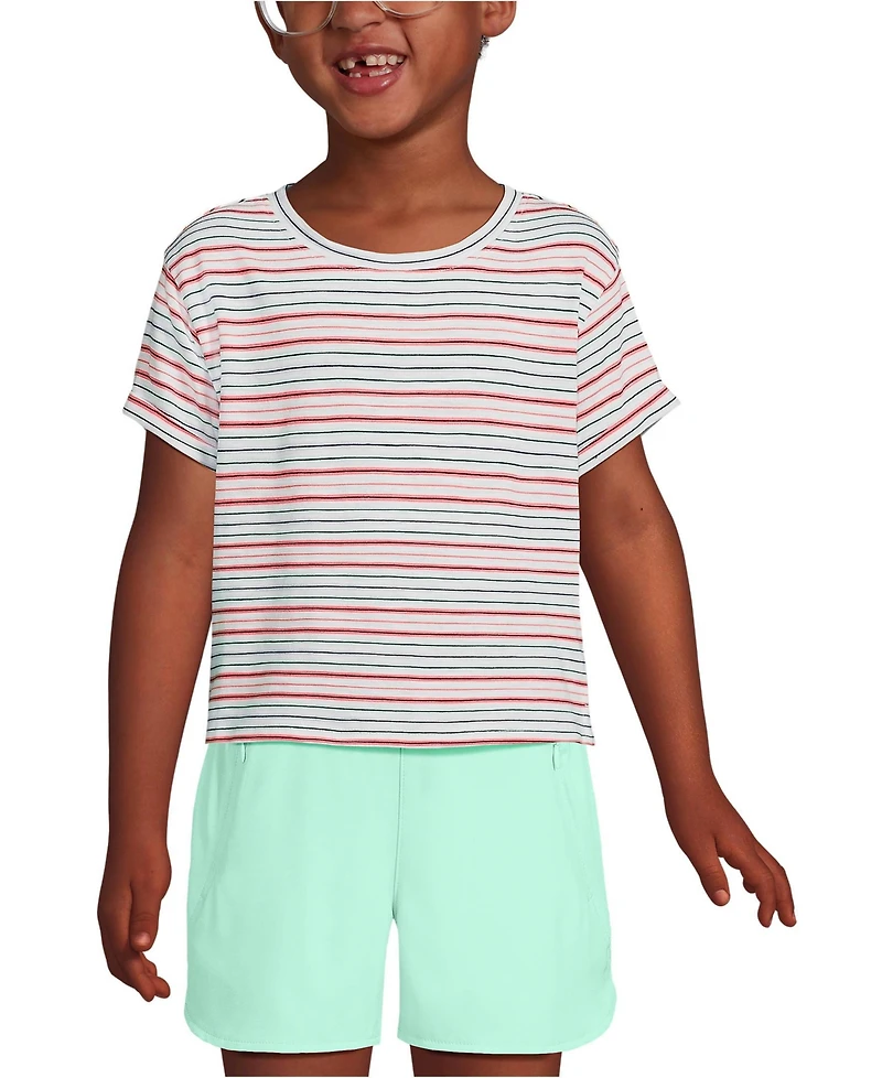Lands' End Girls Short Sleeve Slub Crewneck Top