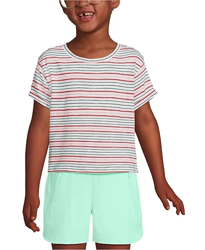 Lands' End Girls Short Sleeve Slub Crewneck Top