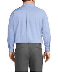 Lands' End Men's Big and Tall Traditional Fit Solid No Iron Supima Pinpoint Buttondown Collar Dress Shirt
