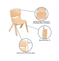 10 Pack Plastic Stackable School Chair With 10.5" Seat Height
