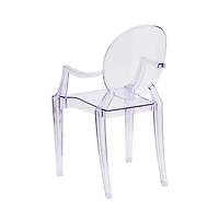Emma+Oliver Oval Back Ghost Chair With Arms