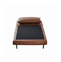 Merrick Lane Celine Convertible Tri-Fold Sleeper Chair With Channel Stitching And Pillow