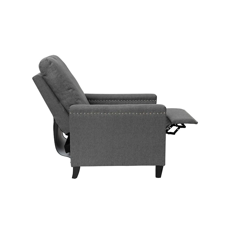 Renza Transitional Pushback Recliner With Pillow Style Back And Accent Nail Trim - Manual