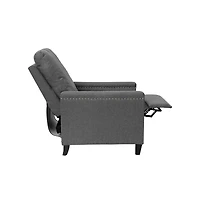 Renza Transitional Pushback Recliner With Pillow Style Back And Accent Nail Trim - Manual
