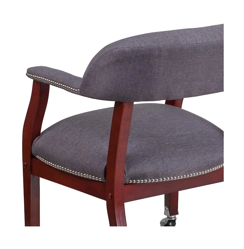 Emma+Oliver Conference Chair With Accent Nail Trim And Casters