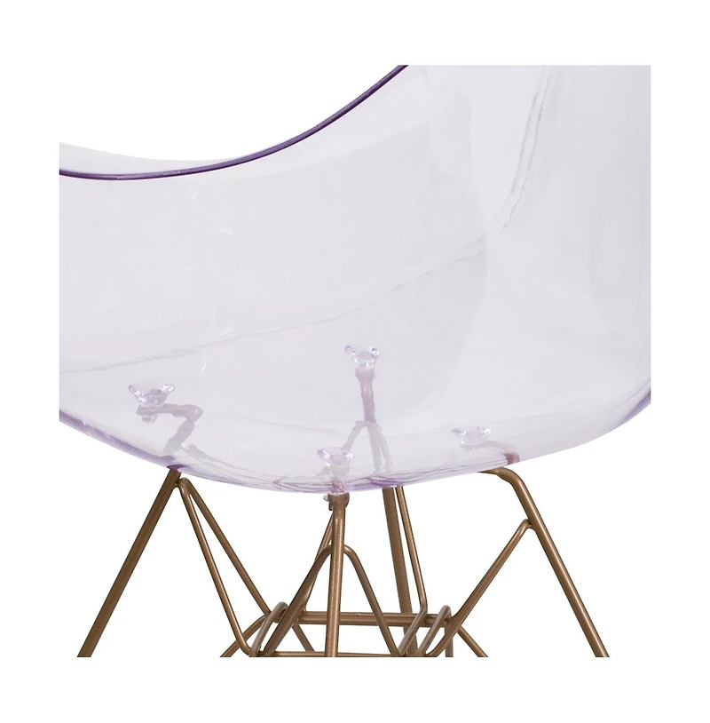 Emma+Oliver 2 Pack Transparent Side Chair With Solid Base