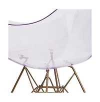 Emma+Oliver 2 Pack Transparent Side Chair With Solid Base