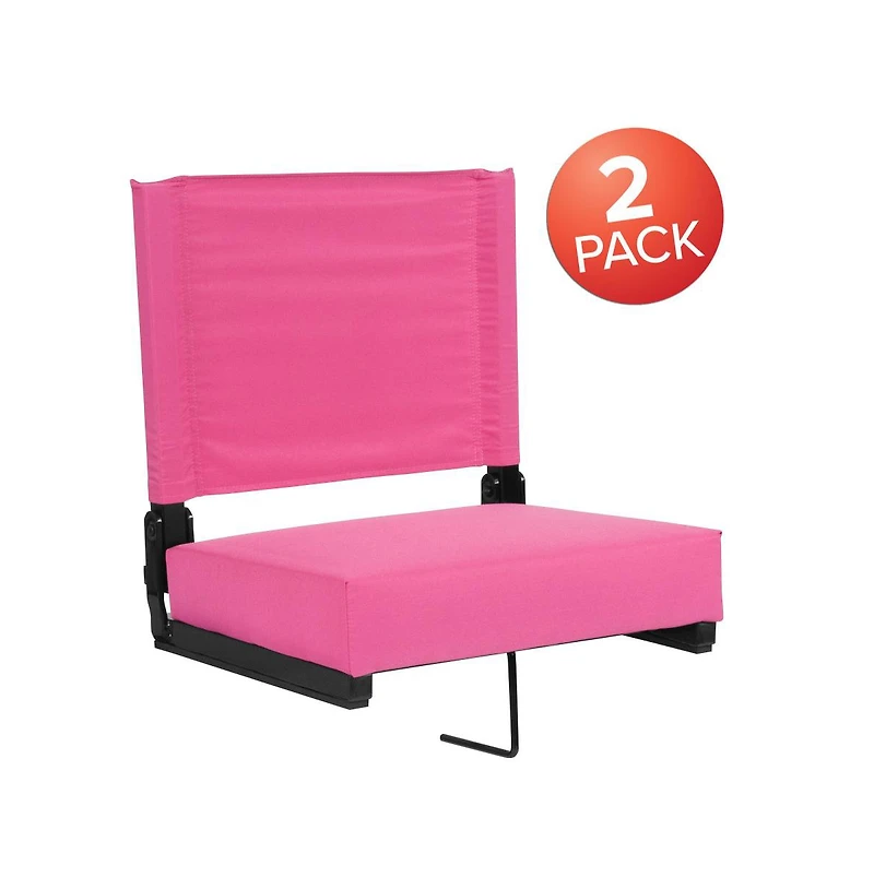 Set Of 2 500 Lb. Rated Lightweight Stadium Chair With Ultra-Padded Seat